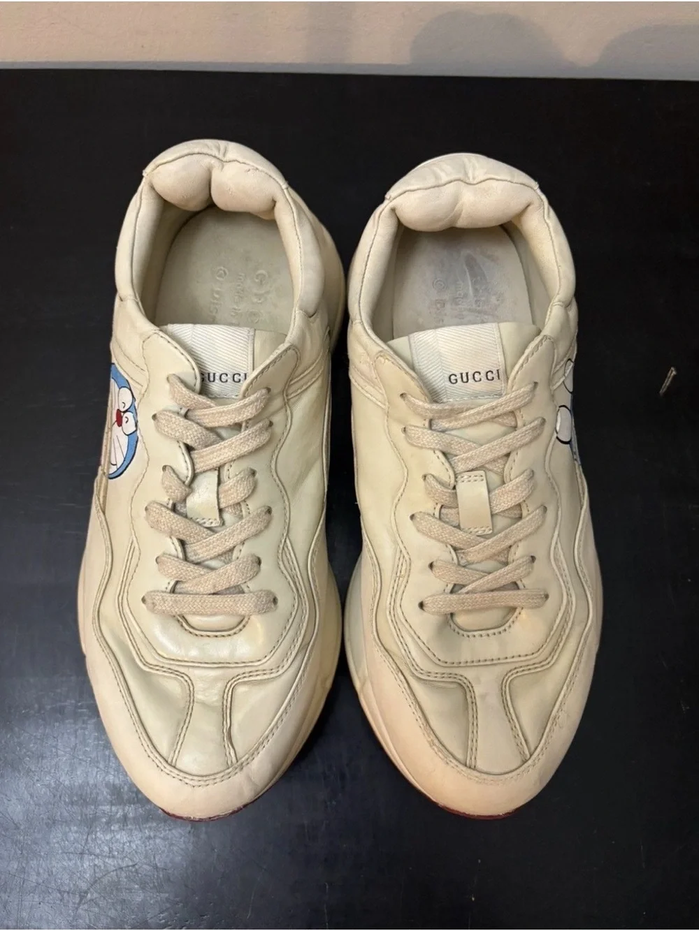 Gucci Rhyton Doraemon Leather Sneakers Beige